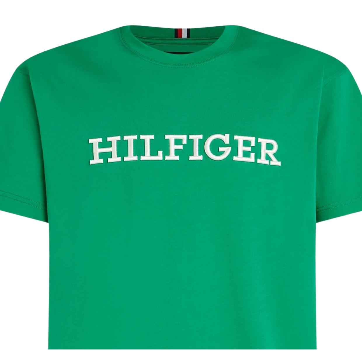 Tommy Hilfiger Monotype Embroidered Logo Olympic Green T-Shirt