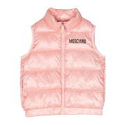 Moschino Kids Teddy Bear Logo Pink Gilet