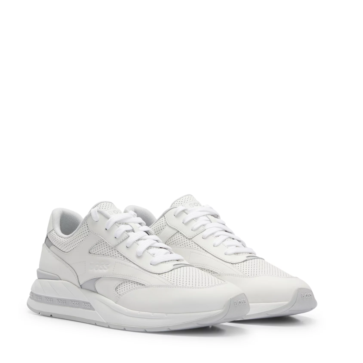 BOSS White Kurt Runner Trainers