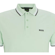 BOSS Paddy Contrast Logo Light Green Polo Shirt