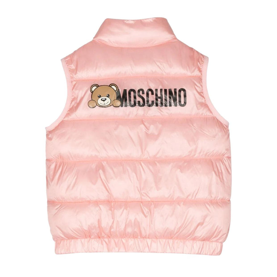 Moschino Kids Teddy Bear Logo Pink Gilet