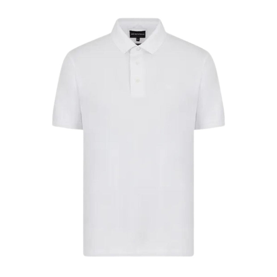 Emporio Armani Lyocell-Blend Jersey White Polo Shirt