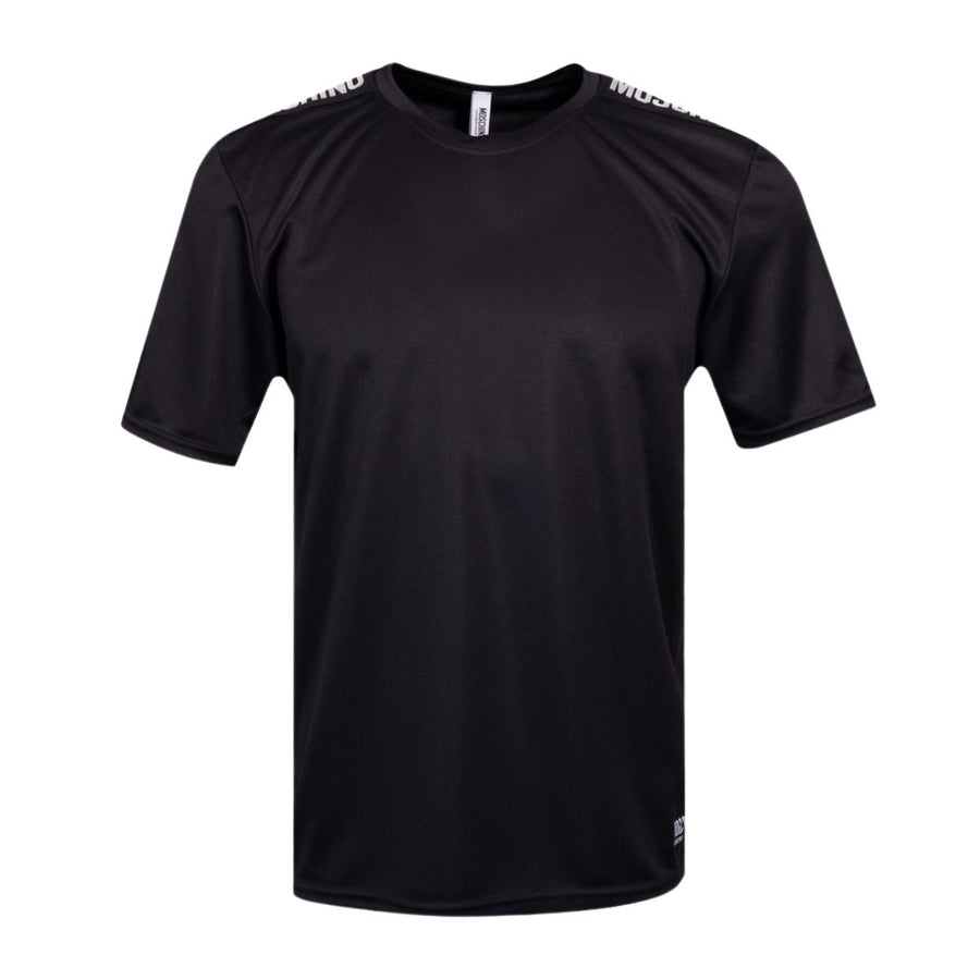 Moschino Underwear Rubberised Tape Logo Black T-Shirt