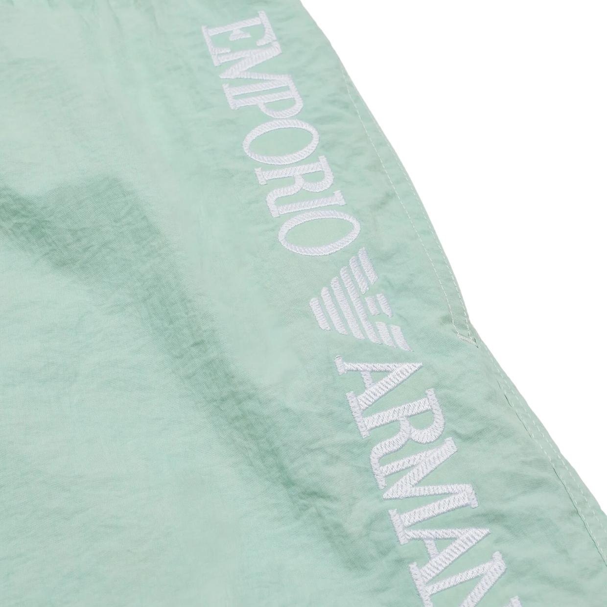 Emporio Armani Bodywear Embroidered Logo Green Swim Shorts