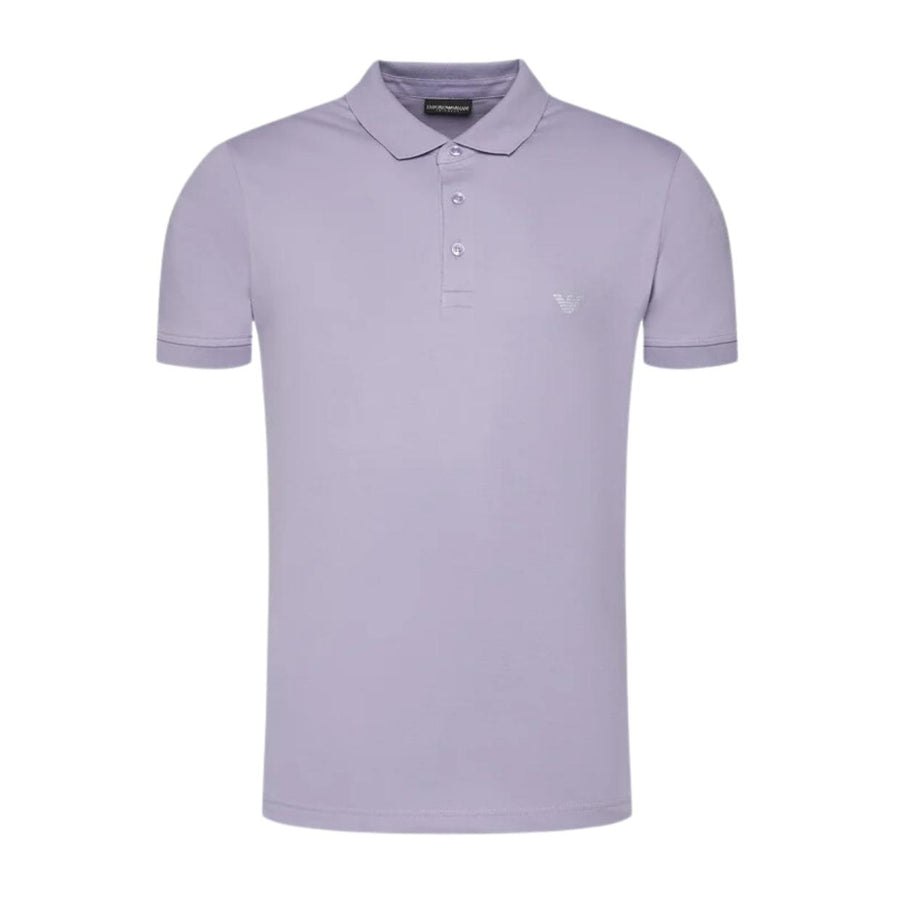 Emporio Armani Bodywear Embroidered Logo Purple Polo Shirts