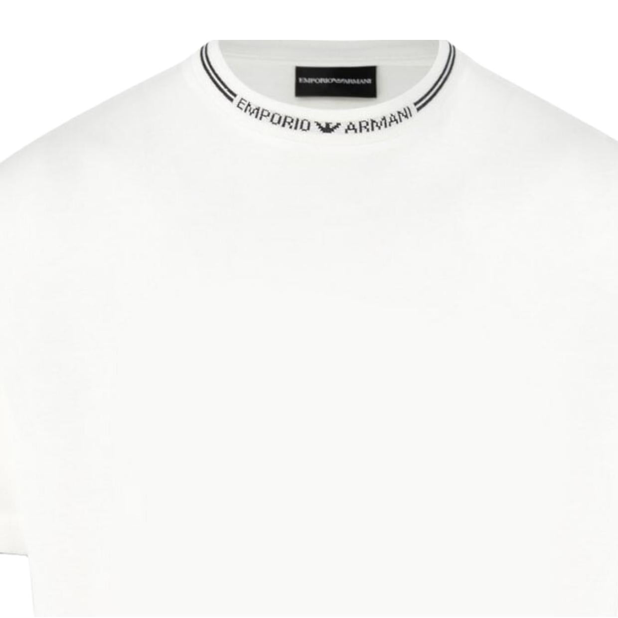 Emporio Armani Logo Collar White T-Shirt