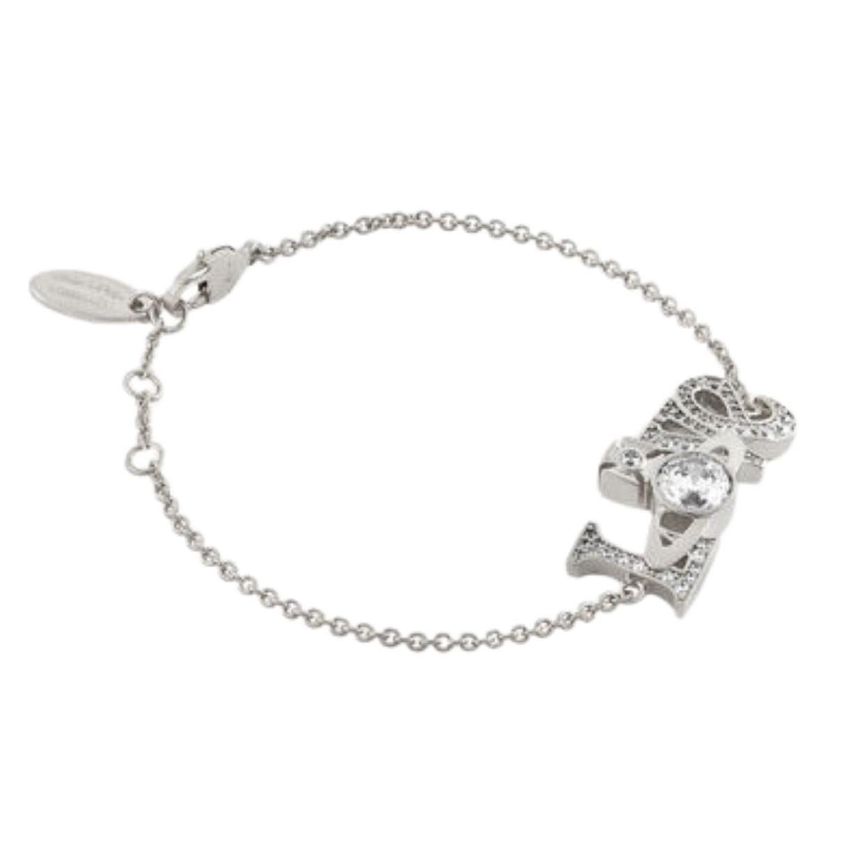 Vivienne Westwood Platinum White Roderica Small Bracelet