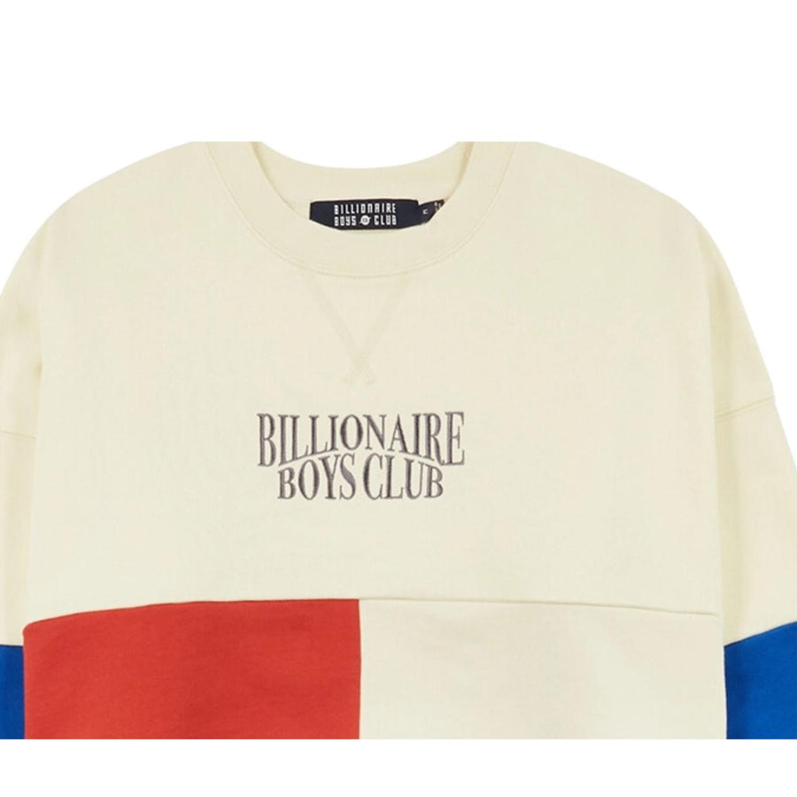 Billionaire Boys Club Cut & Sew Panelled Cream Sweatshirt