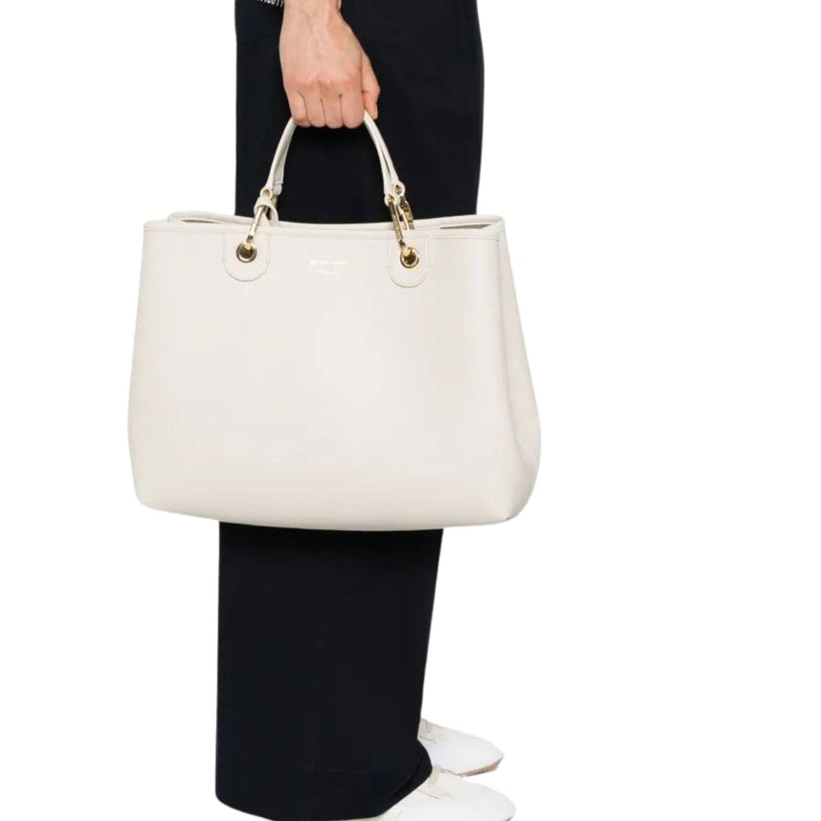 Emporio Armani Medium MyEA Ecru Tote Bag