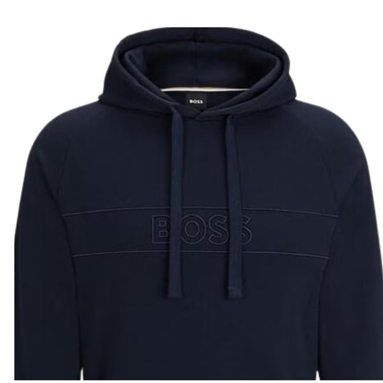 BOSS Embroidered Logo Navy Hoodie