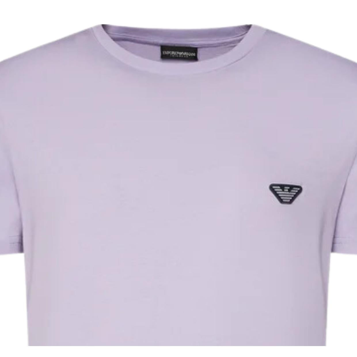 Emporio Armani Bodywear Eagle Logo Patch Purple T-Shirt