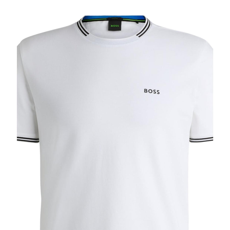 BOSS Taul Stripes & Logo White T-Shirts