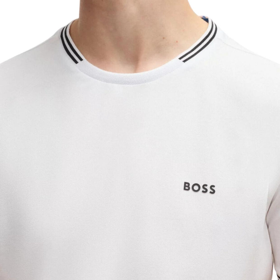 BOSS Taul Stripes & Logo White T-Shirts