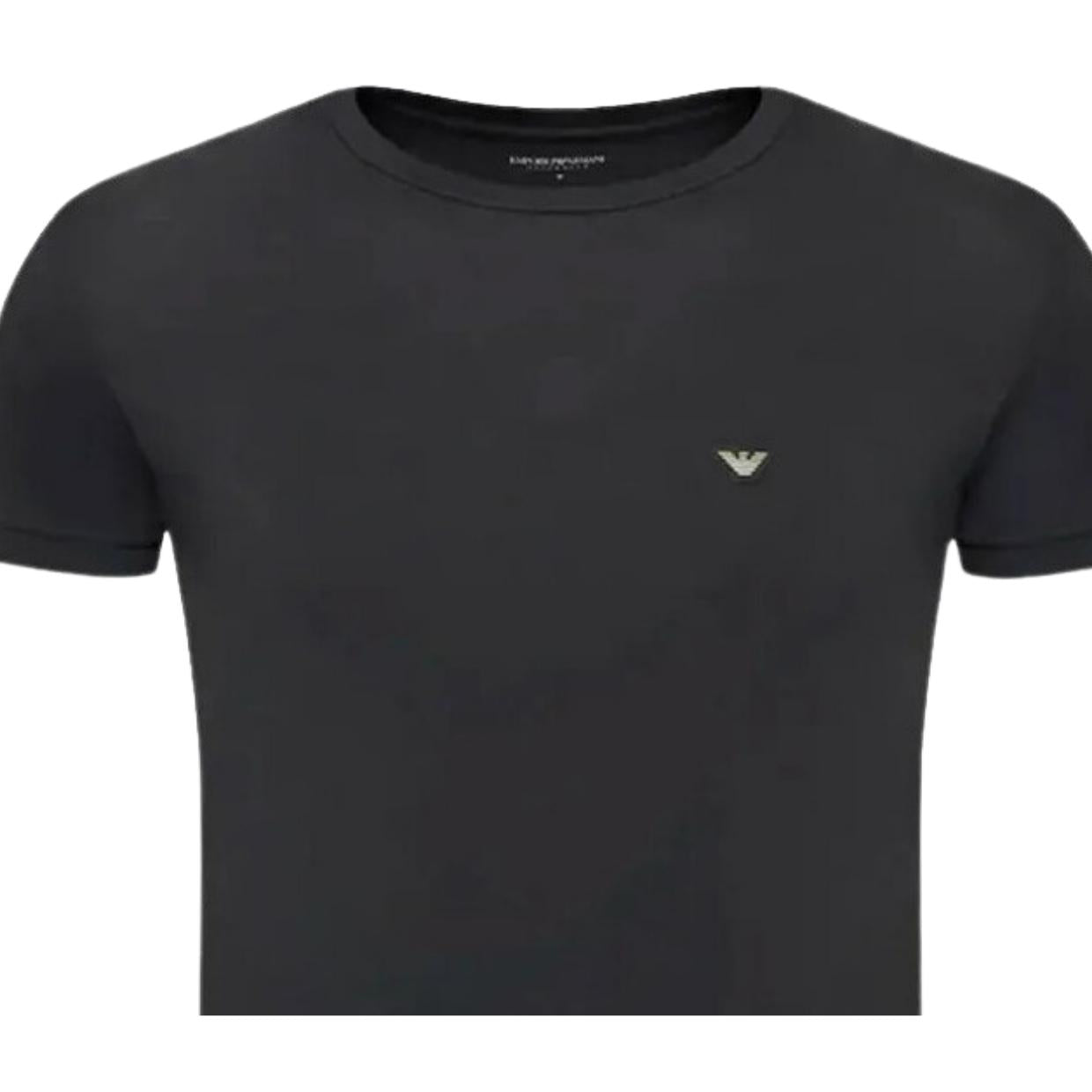 Emporio Armani Bodywear Patch Logo Black T-Shirt