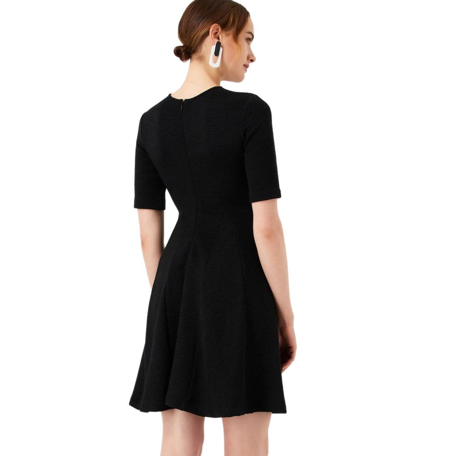 Emporio Armani Ottoman-Effect Black Jersey Dress