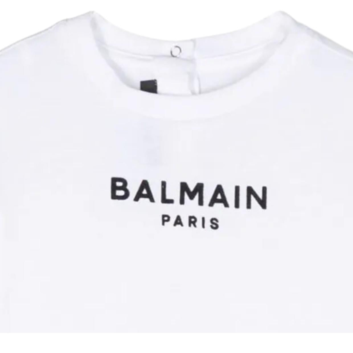 Balmain Baby Embossed Logo White T-Shirt