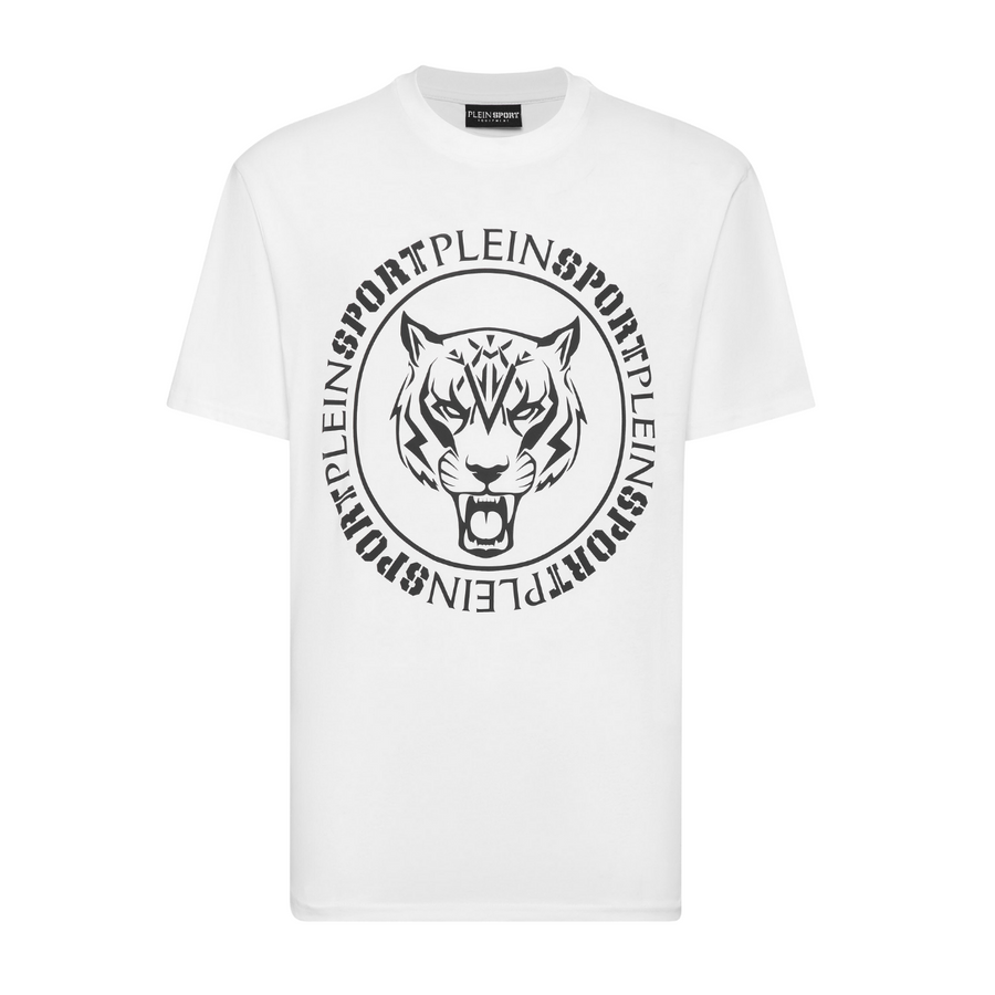 Plein Sport White Tiger Emblem T Shirt Retro Designer Wear