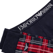 Emporio Armani Tartan-Mix Boxer Brief And Socks Gift Set