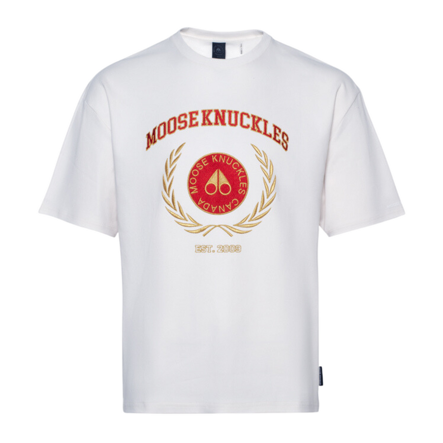Moose Knuckles White Knox Varsity T-Shirt