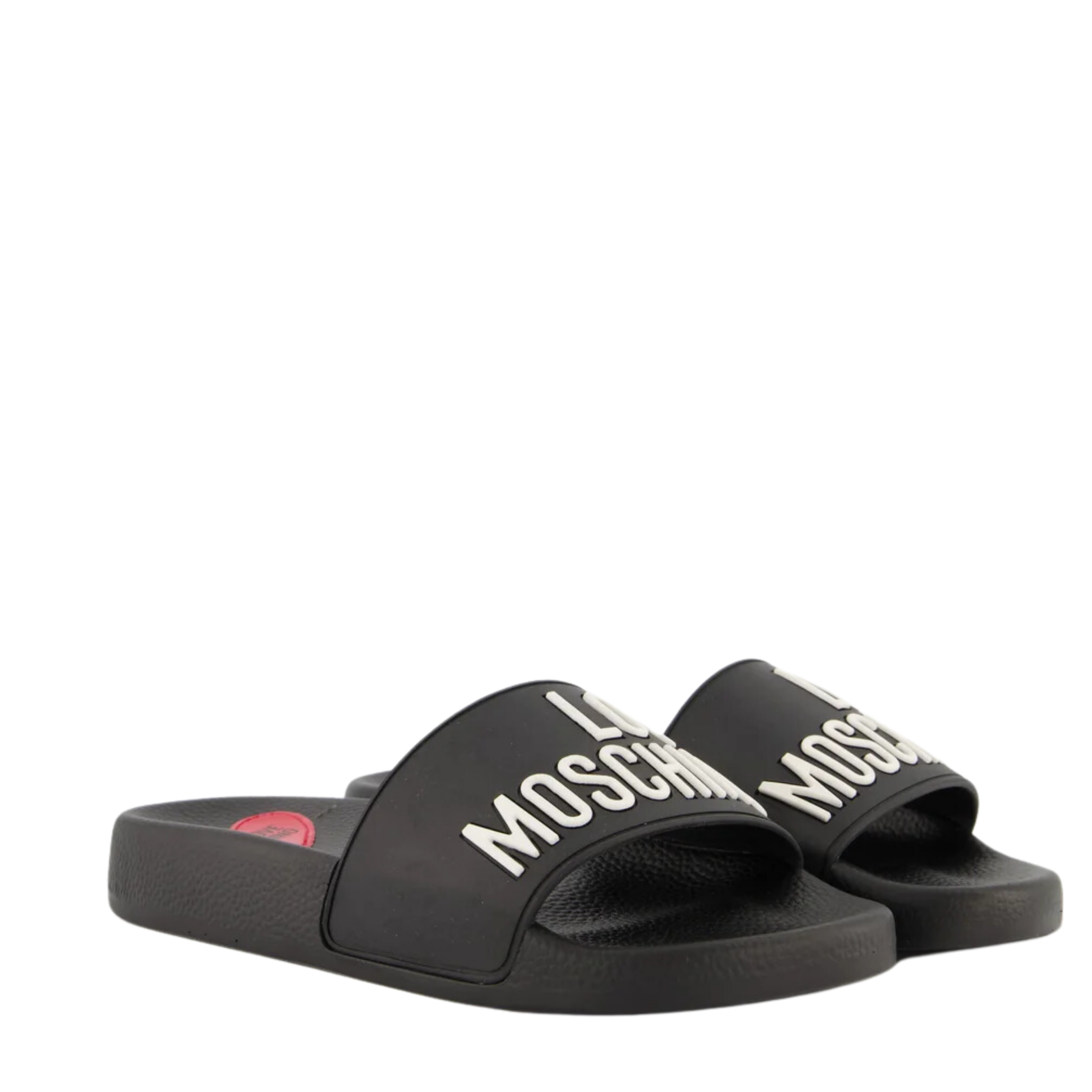 Love Moschino Embossed Logo Black Slides