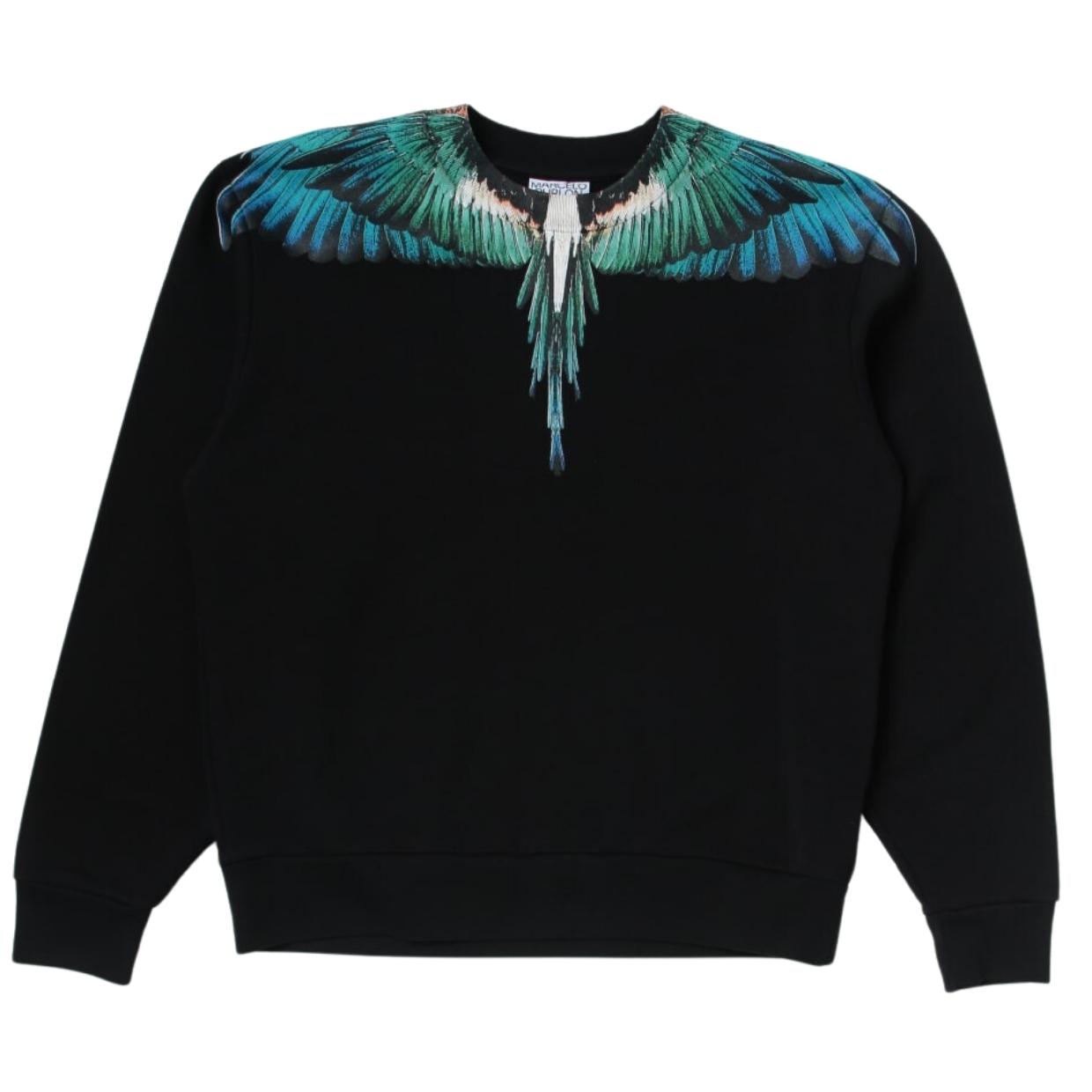 Marcelo Burlon Kids Icon Wings Black Blue Sweatshirt