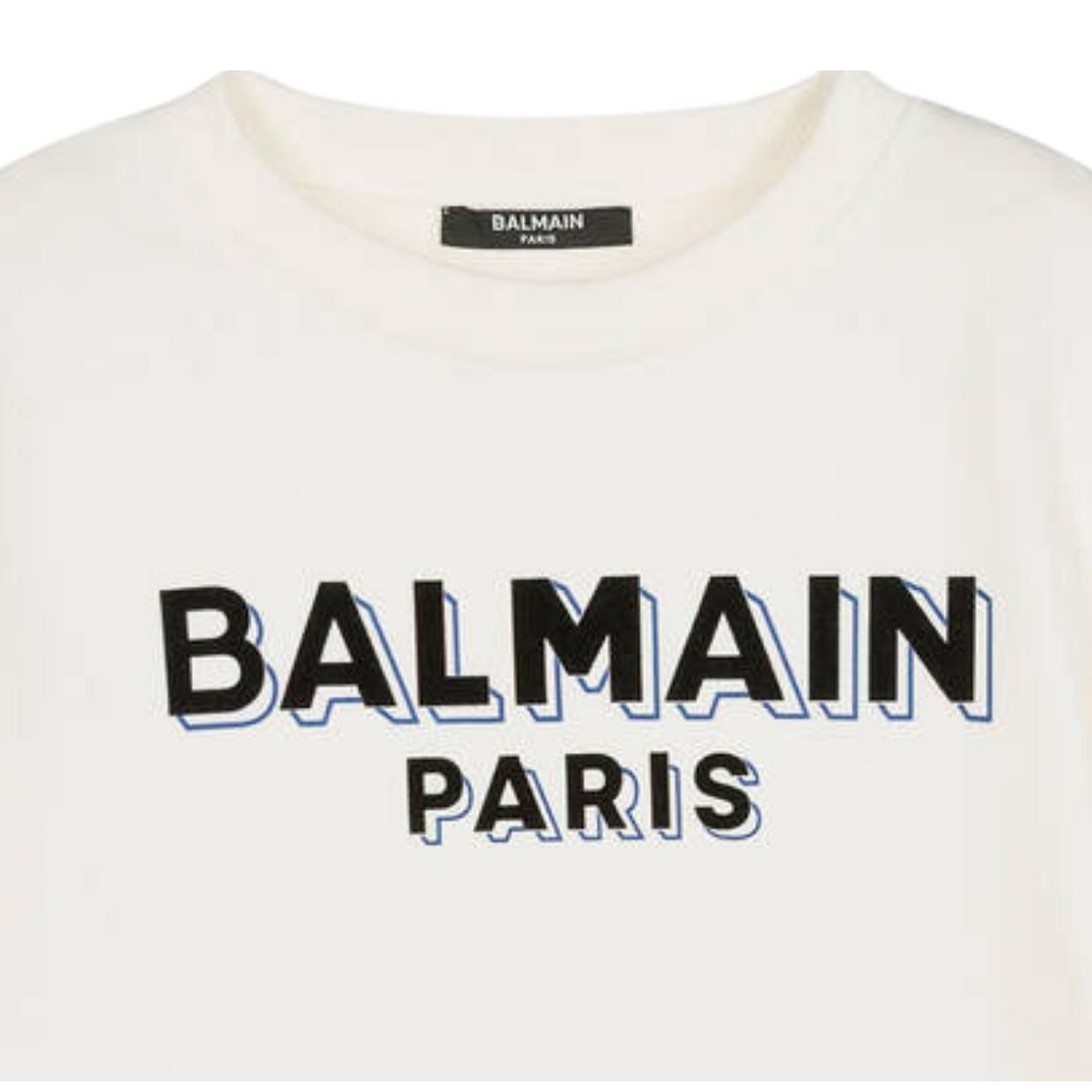 Balmain Kids Printed Logo Ivory Sweatshirt
