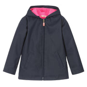 Billieblush Navy Matt Coated Hooded Raincoat