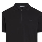 Calvin Klein Smooth Cotton Welt Zip Black Polo Shirt