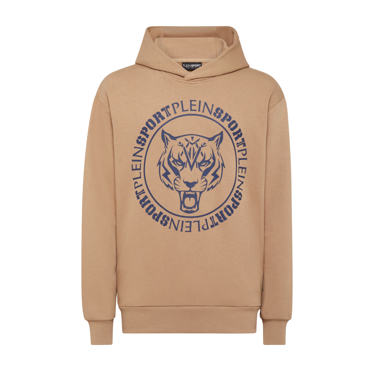 Plein Sport Beige Tiger Emblem Hoodie