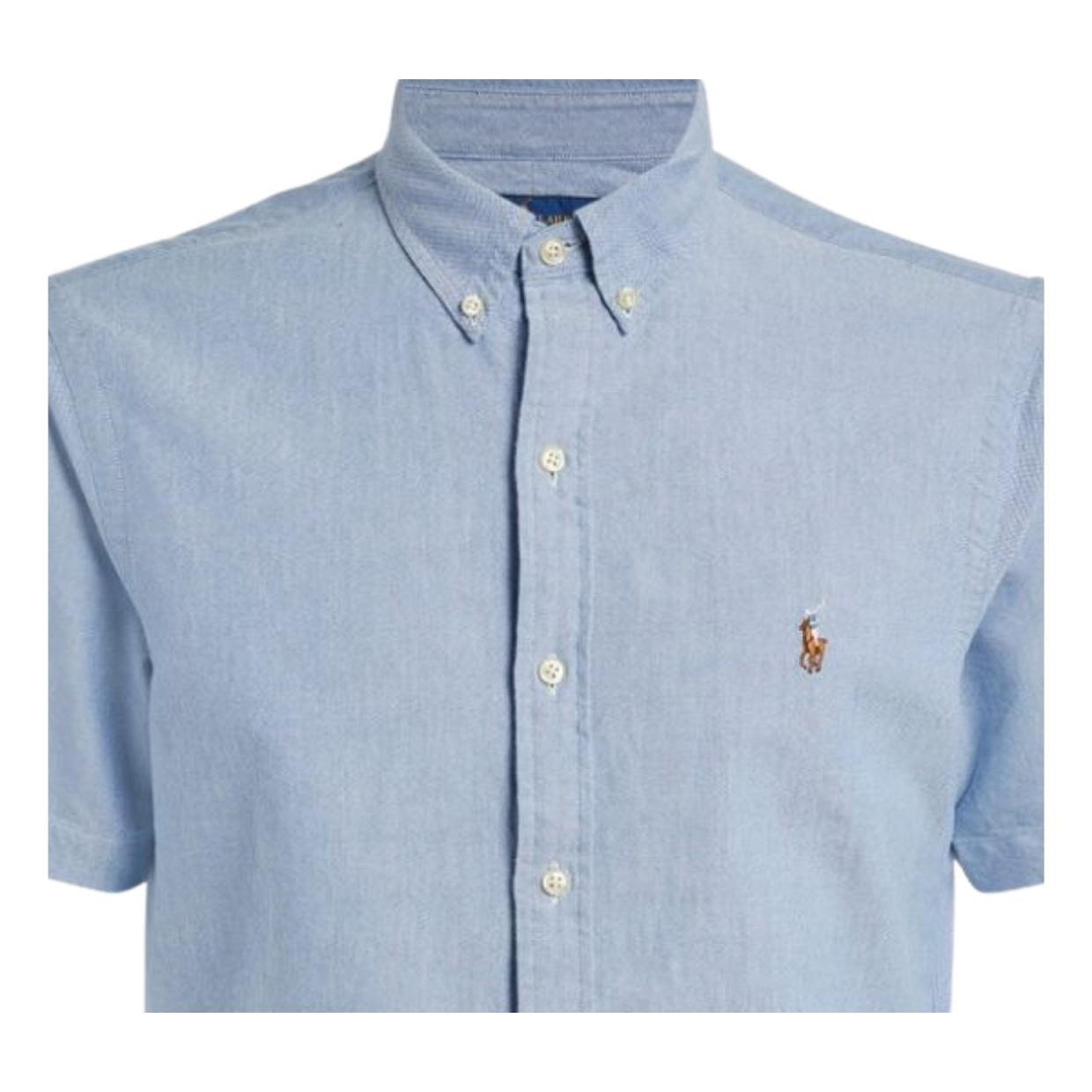 Ralph lauren blue short sleeve shirt online