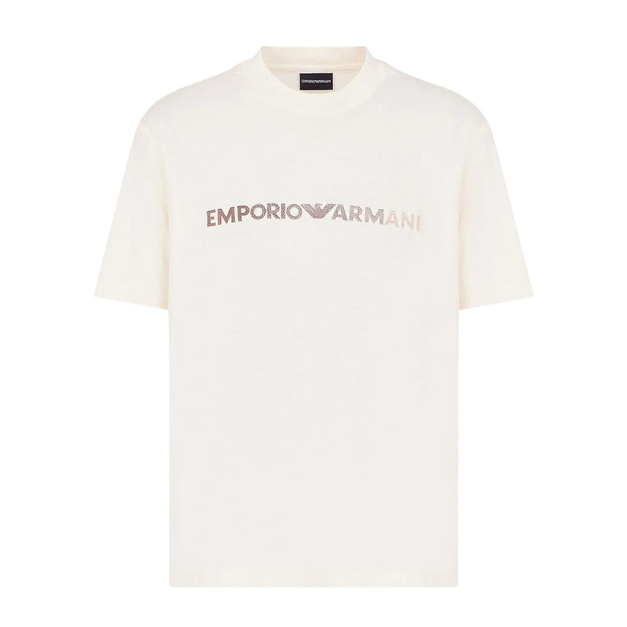 Emporio Armani Embroidery Logo Cream T-Shirt