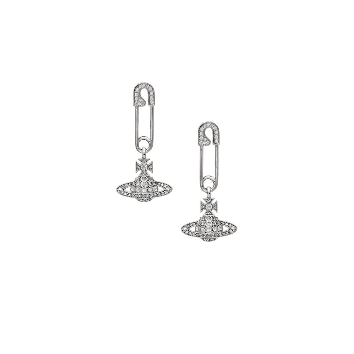 Vivienne Westwood Platinum/White Lucrece Earrings