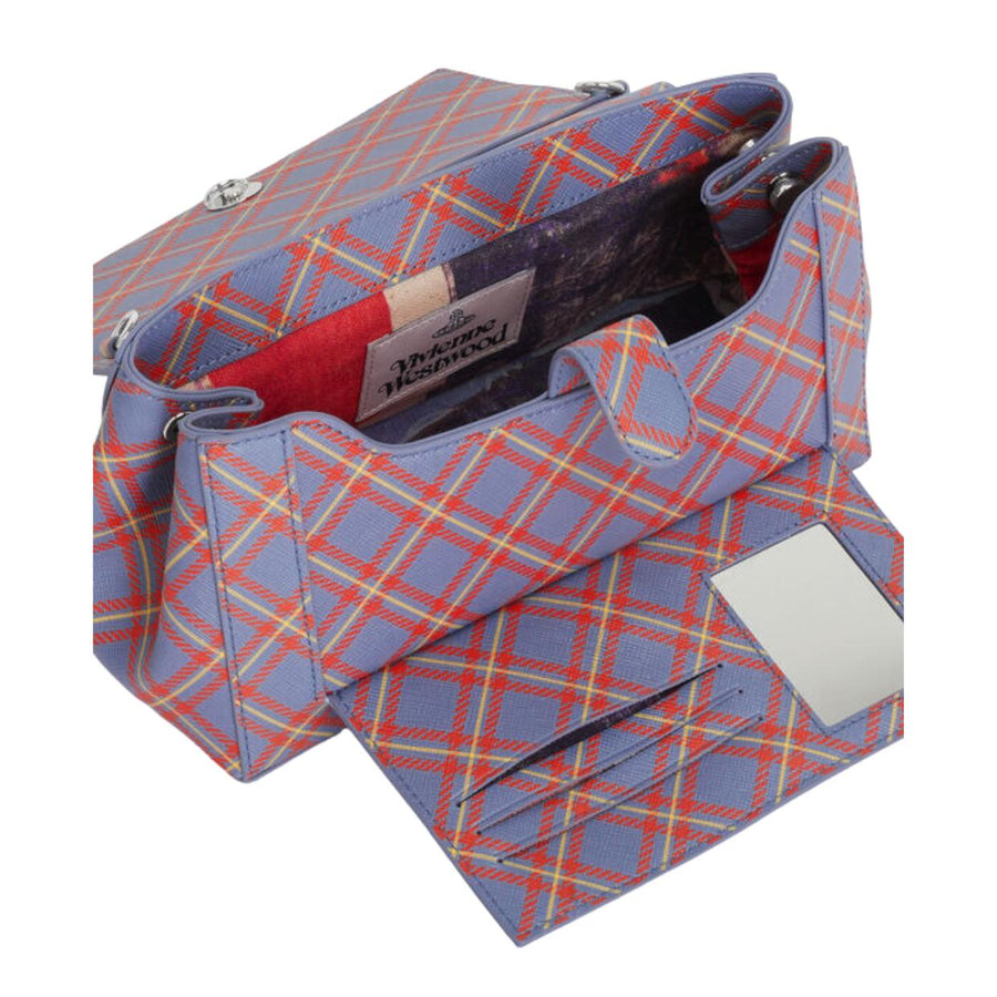 Vivienne Westwood Blue/Orange Tartan Medium Hazel Handbag