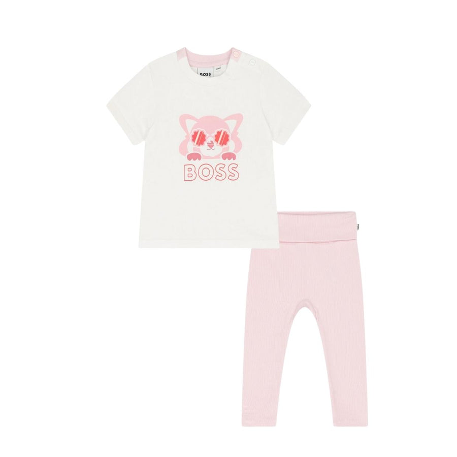 BOSS Baby White/Pink T-Shirt & Legging Two-Piece Set