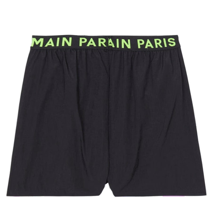 Balmain Kids Contrast Logo Black Swim Shorts