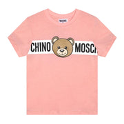 Moschino Kids Teddy Bear Print Logo Pink T-Shirt