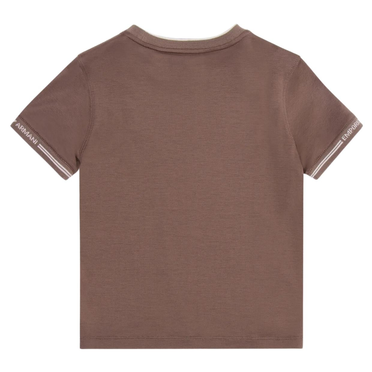 Emporio Armani Kids Lyocell Blend Khaki T-Shirt