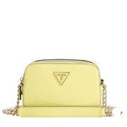 Guess Triangle Logo Noelle Saffiano Pale Yellow Crossbody