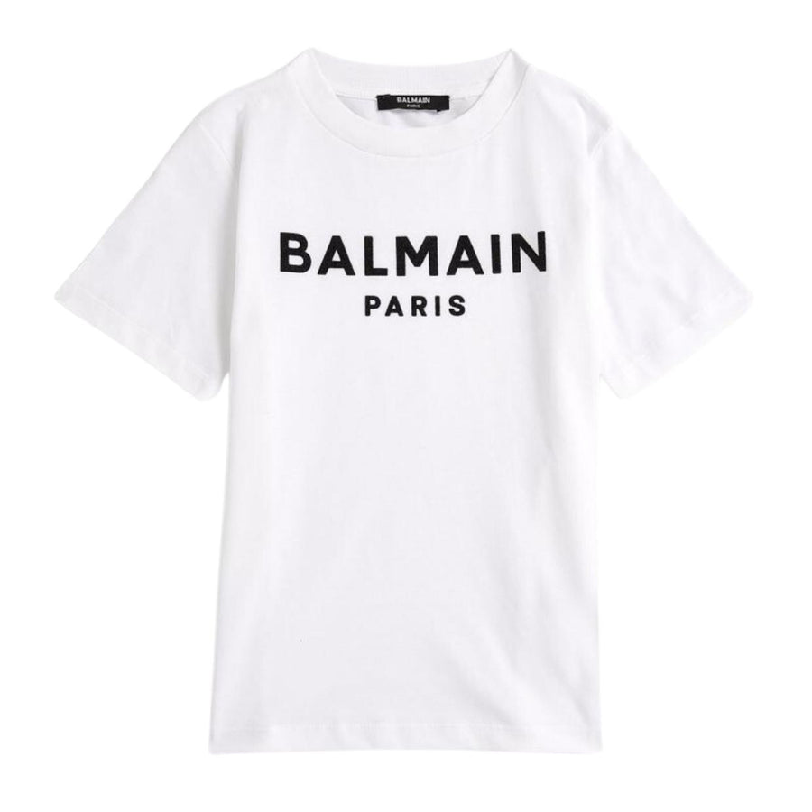 Balmain Kids Logo White T-Shirt