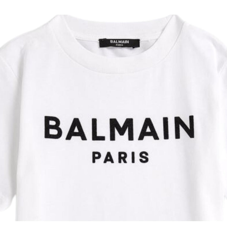 Balmain Kids Logo White T-Shirt