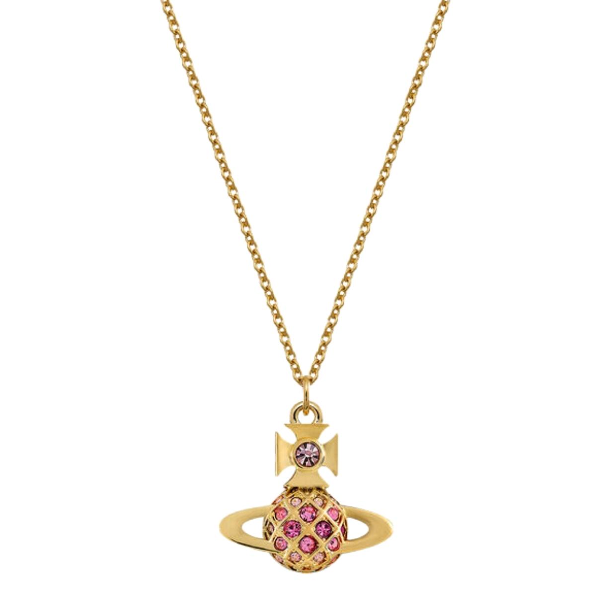 Vivienne Westwood Gold/Light Rose Walla Bas Relief Pendent