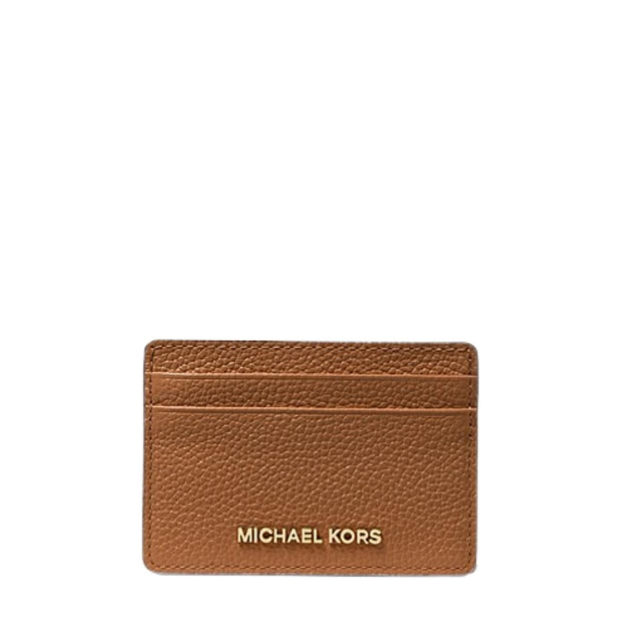 Michael Kors Brown Pebbled Leather Slim Card Holder