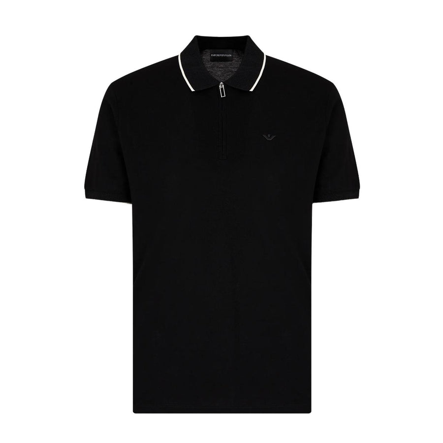 Emporio Armani Eagle Embroidered Logo Half Zip Polo Shirt