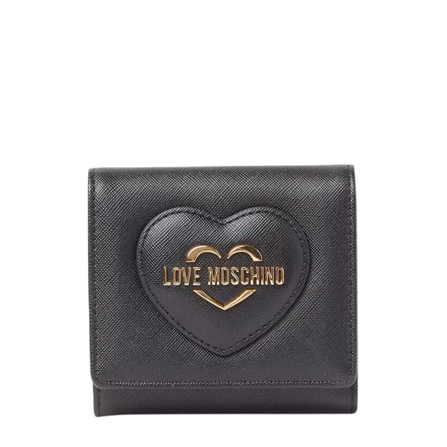 Love Moschino Heart Logo Black Tri-Fold Wallet