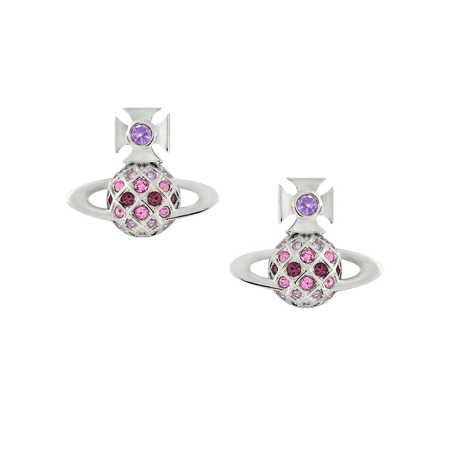 Vivienne Westwood Platinum/Violet Willa Bas Relief Earrings