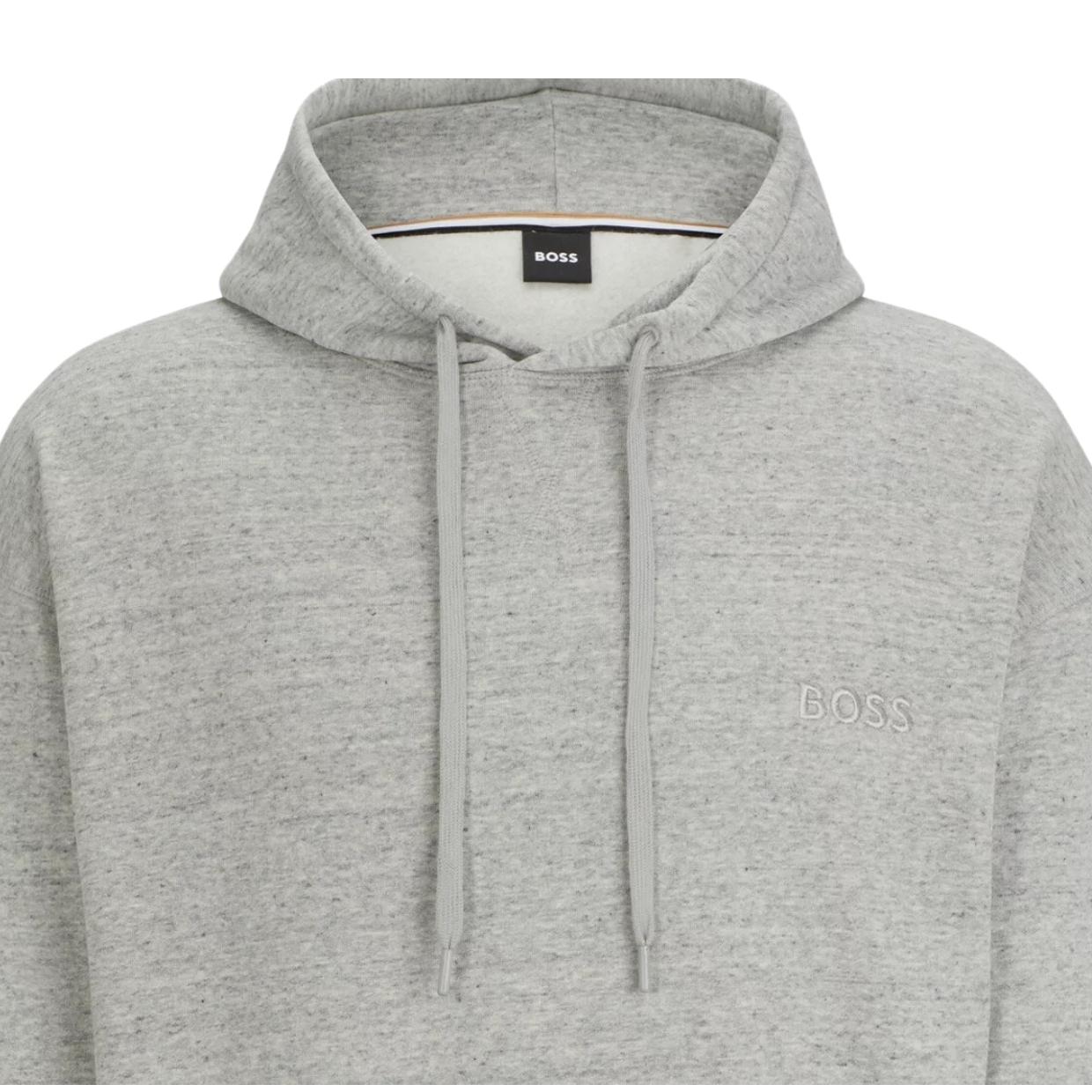 BOSS Embroidered Logo Grey Cozy Hoodie