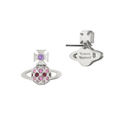 Vivienne Westwood Platinum/Violet Willa Bas Relief Earrings