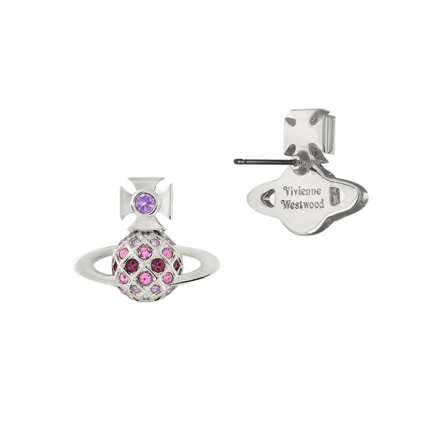 Vivienne Westwood Platinum/Violet Willa Bas Relief Earrings