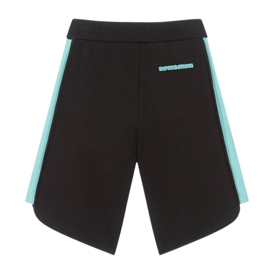 Emporio Armani Kids Eagle Logo Black Sweat Shorts