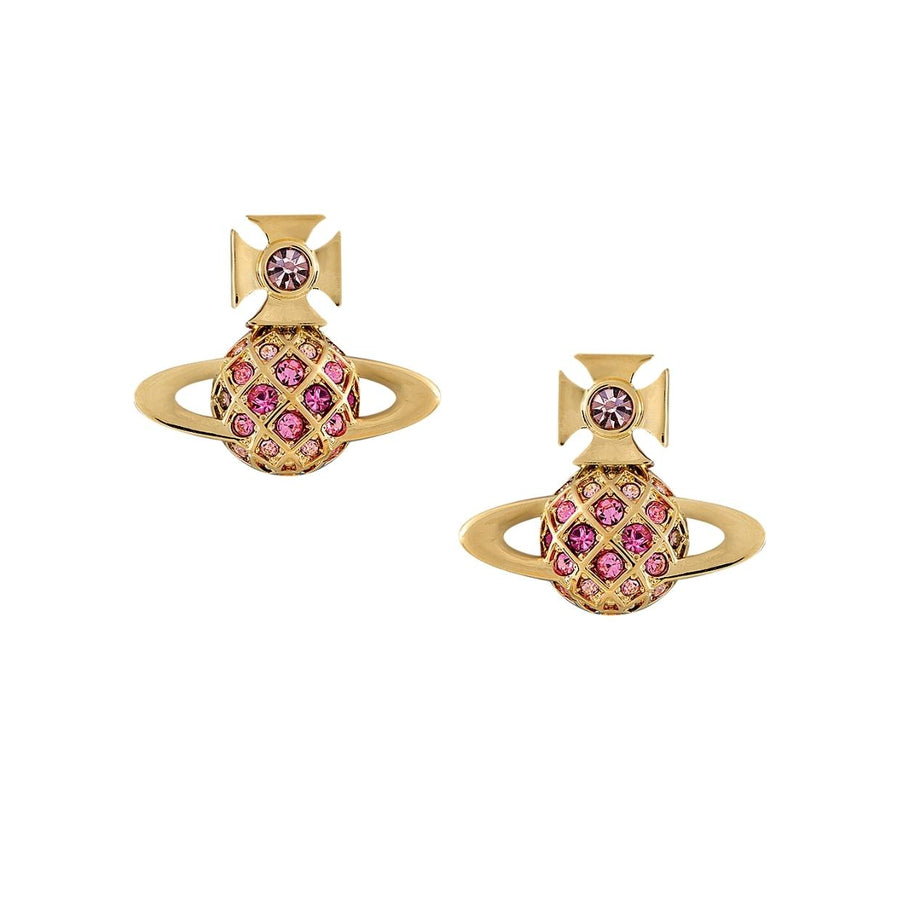 Vivienne Westwood Gold/Light Rose Willa Bas Relief Earrings